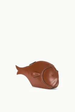 PESCE LEATHER CLUTCH  TAN