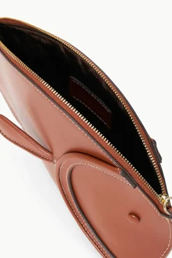 PESCE LEATHER CLUTCH  TAN