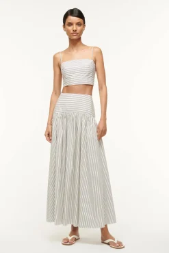 PROCIDA SKIRT  IVORY MICRO STRIPE
