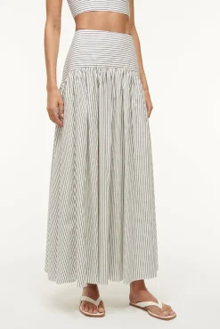PROCIDA SKIRT  IVORY MICRO STRIPE