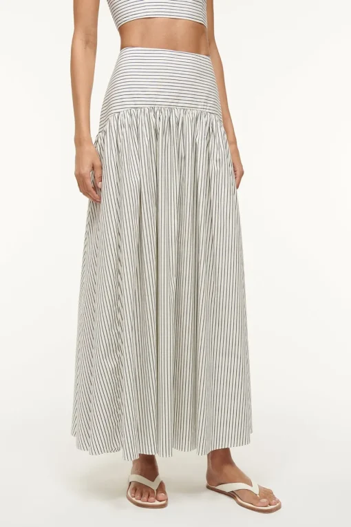 PROCIDA SKIRT  IVORY MICRO STRIPE