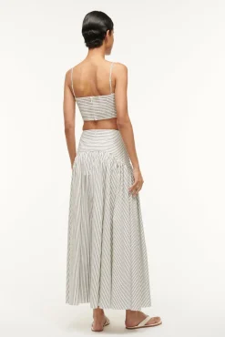 PROCIDA SKIRT  IVORY MICRO STRIPE