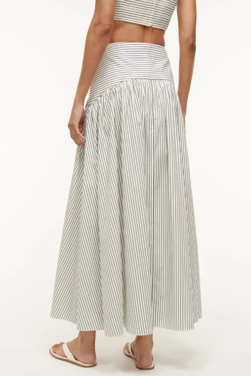 PROCIDA SKIRT  IVORY MICRO STRIPE