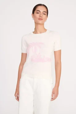 REYNA SWEATER  IVORY CHERRY BLOSSOM TOILE