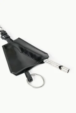 SAFETY WHISTLE KEY FOB  BLACK