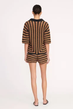 SAMARA SHORT  BLACK TAN SEASHORE STRIPE