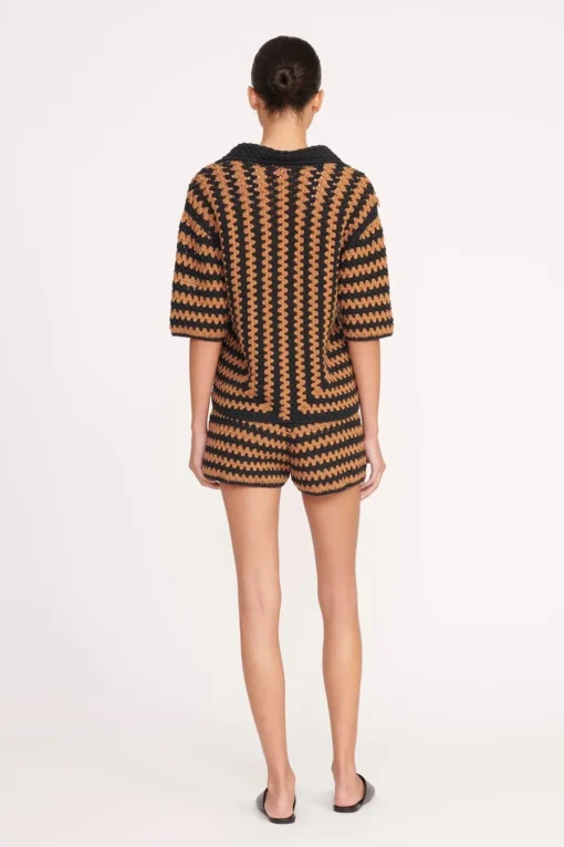 SAMARA SHORT  BLACK TAN SEASHORE STRIPE