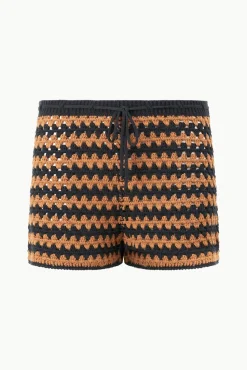 SAMARA SHORT  BLACK TAN SEASHORE STRIPE