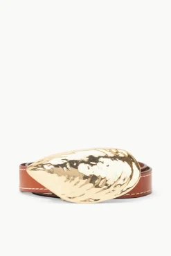 SHELL BUCKLE BELT  TAN