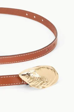 SHELL BUCKLE BELT  TAN