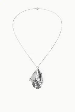 SHELL PILL CASE NECKLACE  SILVER