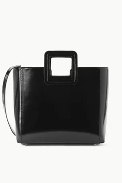 SHIRLEY LEATHER BAG  BLACK POLISHED