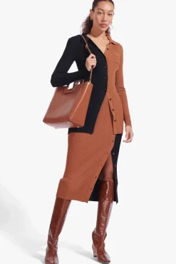 SHIRLEY LEATHER BAG  SADDLE