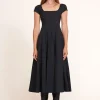 SHORT SLEEVE WELLS DRESS  BLACK