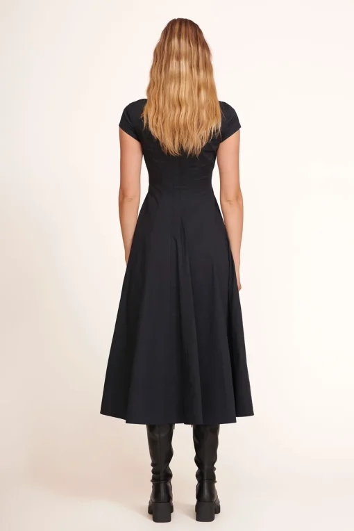 SHORT SLEEVE WELLS DRESS  BLACK