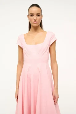 SHORT SLEEVE WELLS DRESS  PEARL PINK