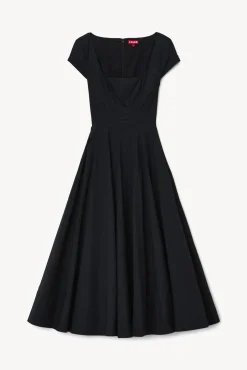SHORT SLEEVE WELLS DRESS  BLACK