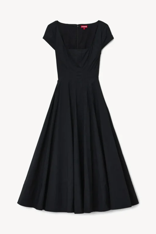 SHORT SLEEVE WELLS DRESS  BLACK