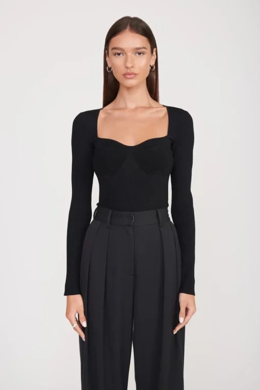 SILHOUETTE TOP  BLACK