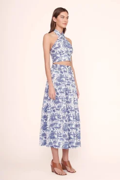 SMOCKED KAI TOP  BLUE TOILE