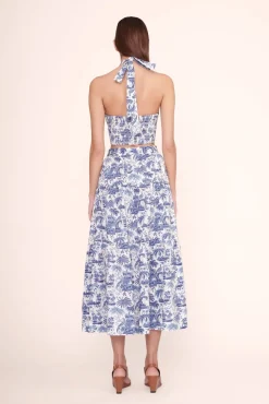 SMOCKED KAI TOP  BLUE TOILE