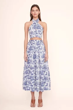 SMOCKED KAI TOP  BLUE TOILE