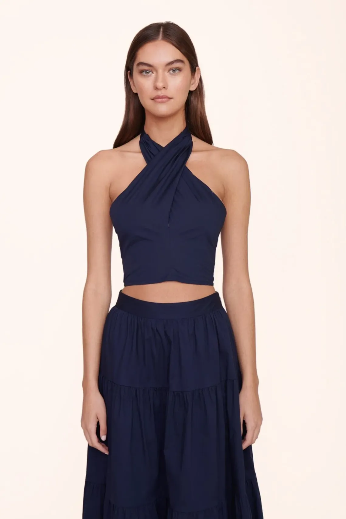 SMOCKED KAI TOP NAVY