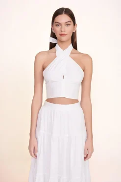 SMOCKED KAI TOP  WHITE