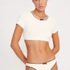 SOLEIL SWIM TOP  IVORY BLACK