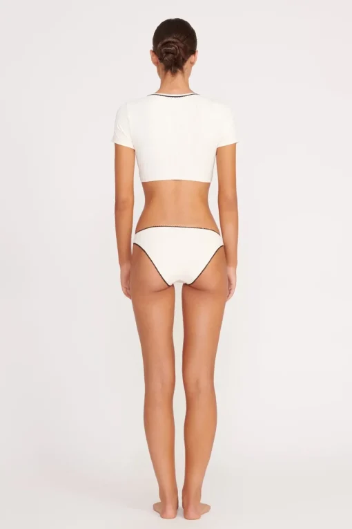 SOLEIL SWIM TOP  IVORY BLACK