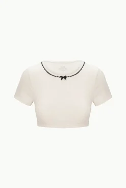 SOLEIL SWIM TOP  IVORY BLACK