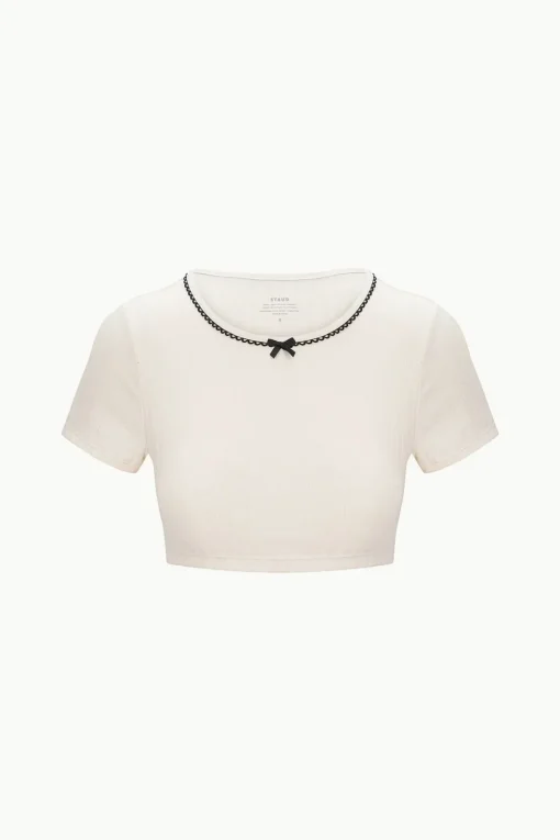 SOLEIL SWIM TOP  IVORY BLACK