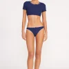 SOLEIL SWIM TOP  NAVY WHITE