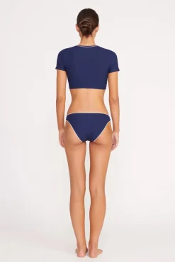 SOLEIL SWIM TOP  NAVY WHITE