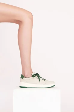 STAUD + KEDS THE COURT SNEAKER  CREAM GREEN