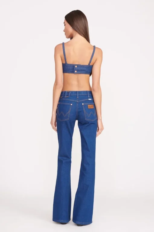 STAUD + WRANGLER THE BIKINI JEAN  DARK RINSE