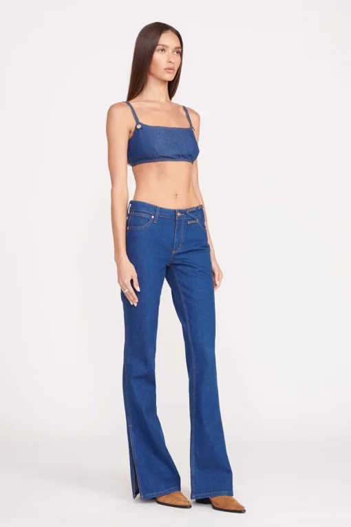 STAUD + WRANGLER THE BIKINI JEAN  DARK RINSE
