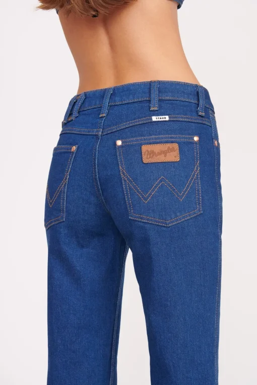 STAUD + WRANGLER THE BIKINI JEAN  DARK RINSE