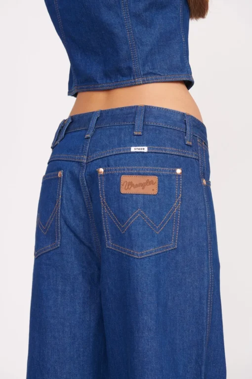 STAUD + WRANGLER THE LOOSE JEAN  DARK RINSE
