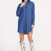 STAUD + WRANGLER THE OVERSIZED WESTERN  DARK RINSE