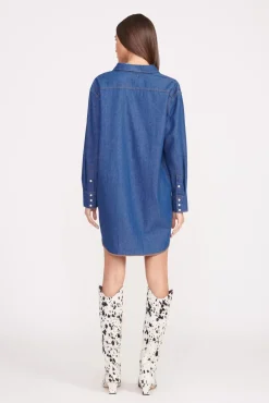 STAUD + WRANGLER THE OVERSIZED WESTERN  DARK RINSE
