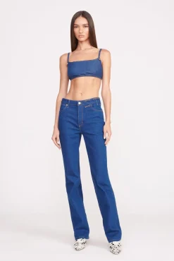 STAUD + WRANGLER THE STRAIGHT CUT JEAN  DARK RINSE