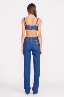 STAUD + WRANGLER THE STRAIGHT CUT JEAN  DARK RINSE