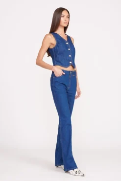 STAUD + WRANGLER THE VEST  DARK RINSE