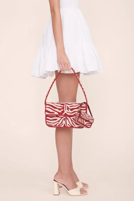 TOMMY BEADED BAG  SCARLET WHITE