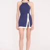 TOP SPIN DRESS  NAVY IVORY