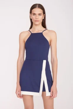 TOP SPIN DRESS  NAVY IVORY