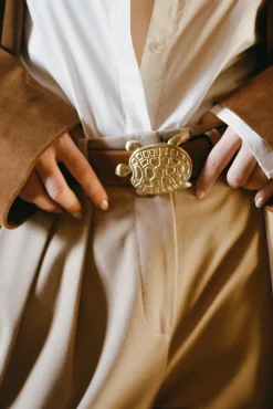 TURTLE BELT  TAN