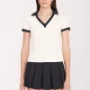VOLLEY TOP  IVORY BLACK