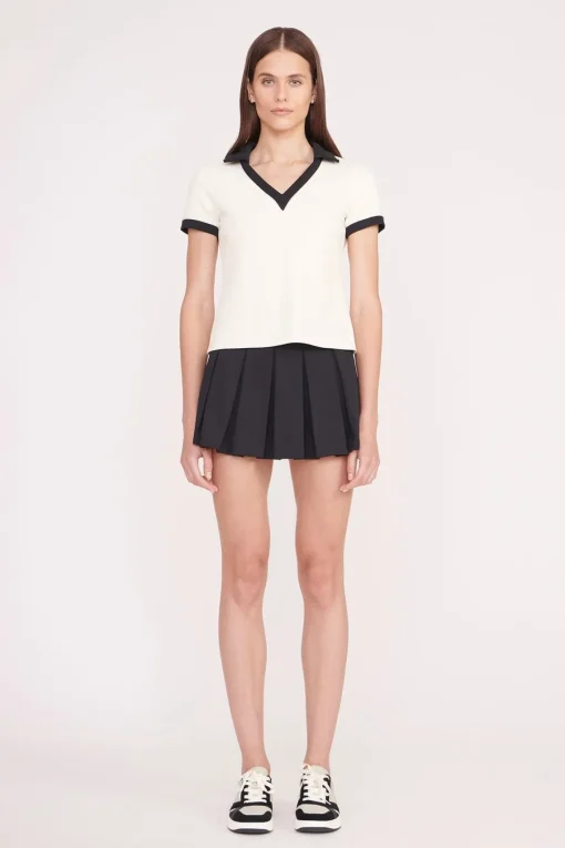 VOLLEY TOP  IVORY BLACK